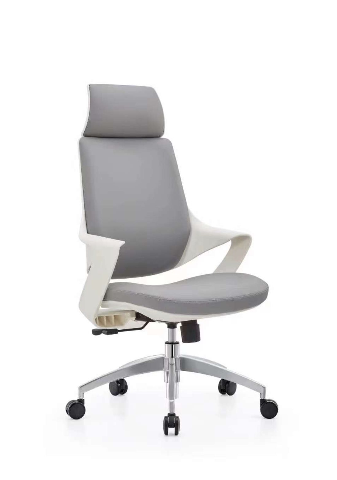 Sleek Leather Swivel Chair G-304A