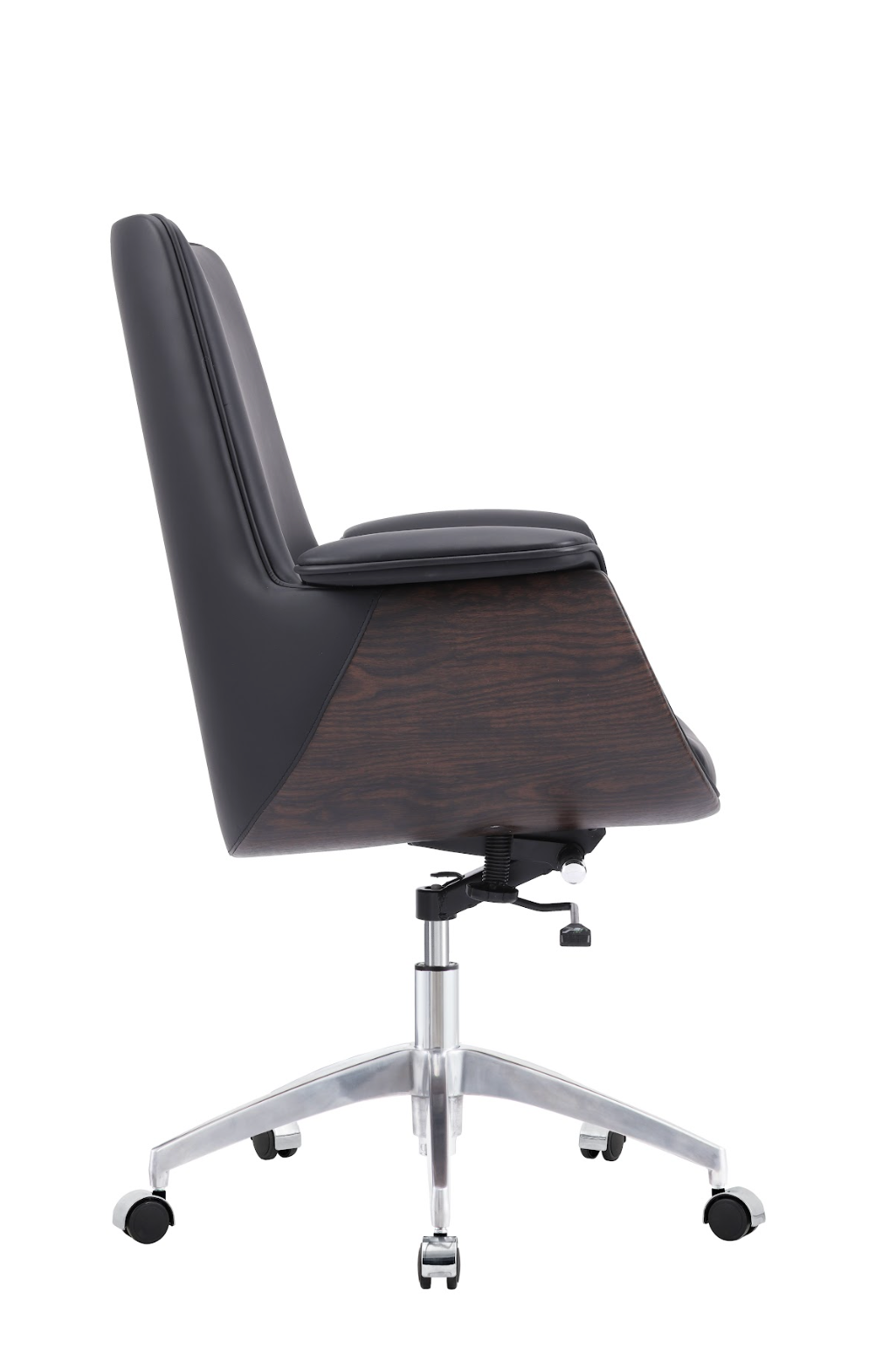Modern Black Leather Swivel Chair G-06B