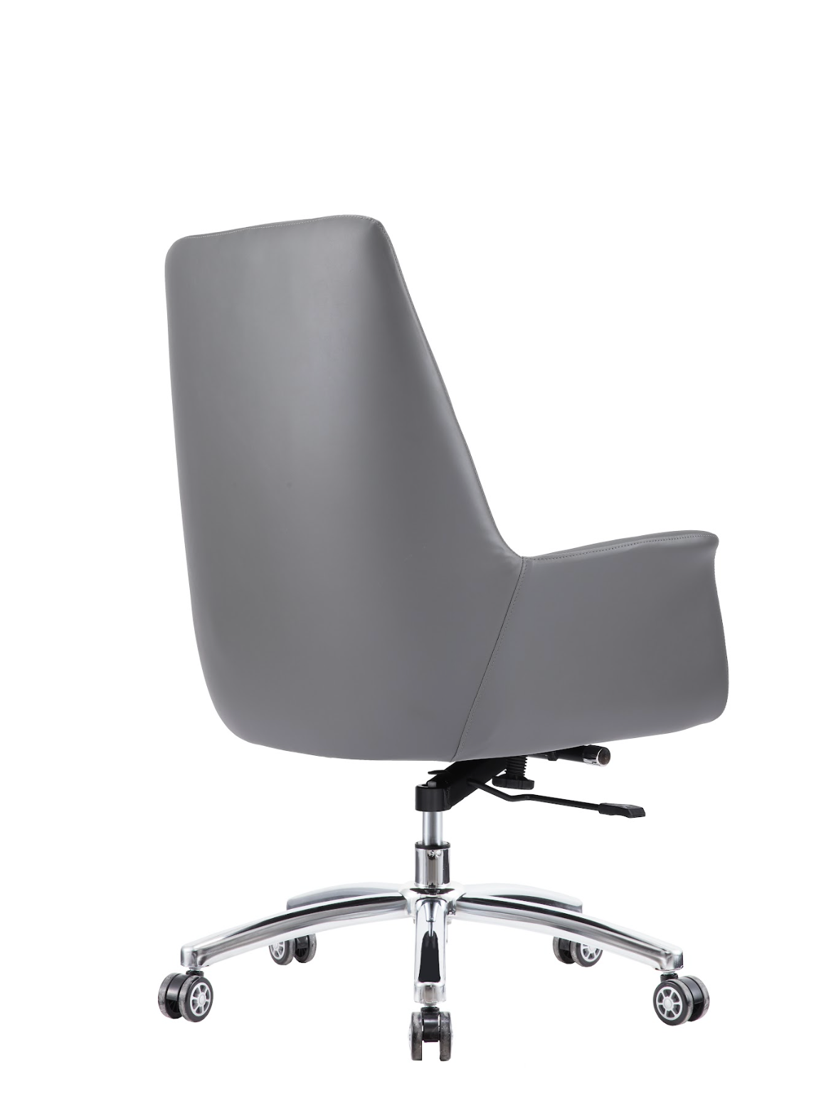 Modern Grey Leather Swivel Chair G-04B