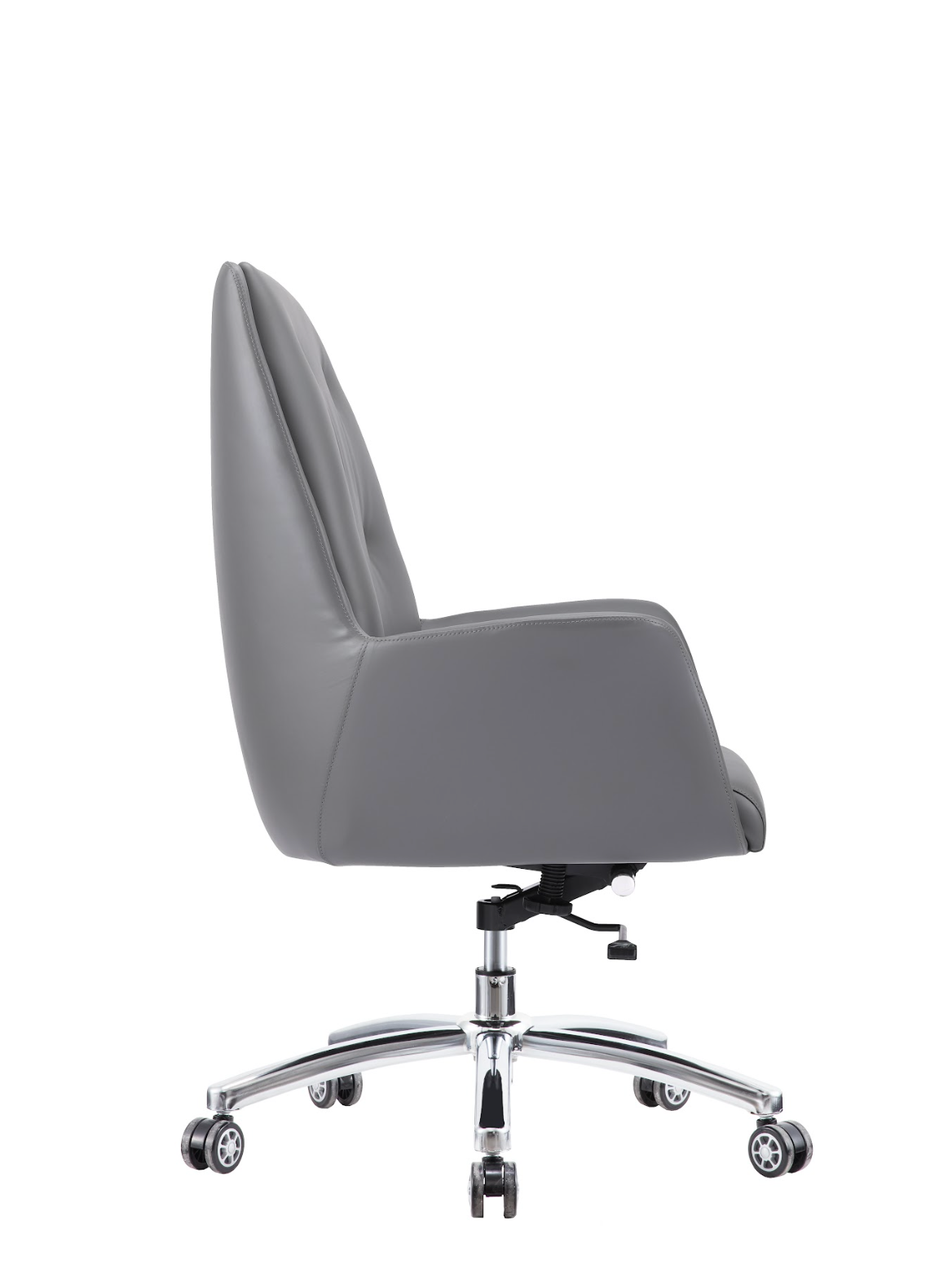 Modern Grey Leather Swivel Chair G-04B