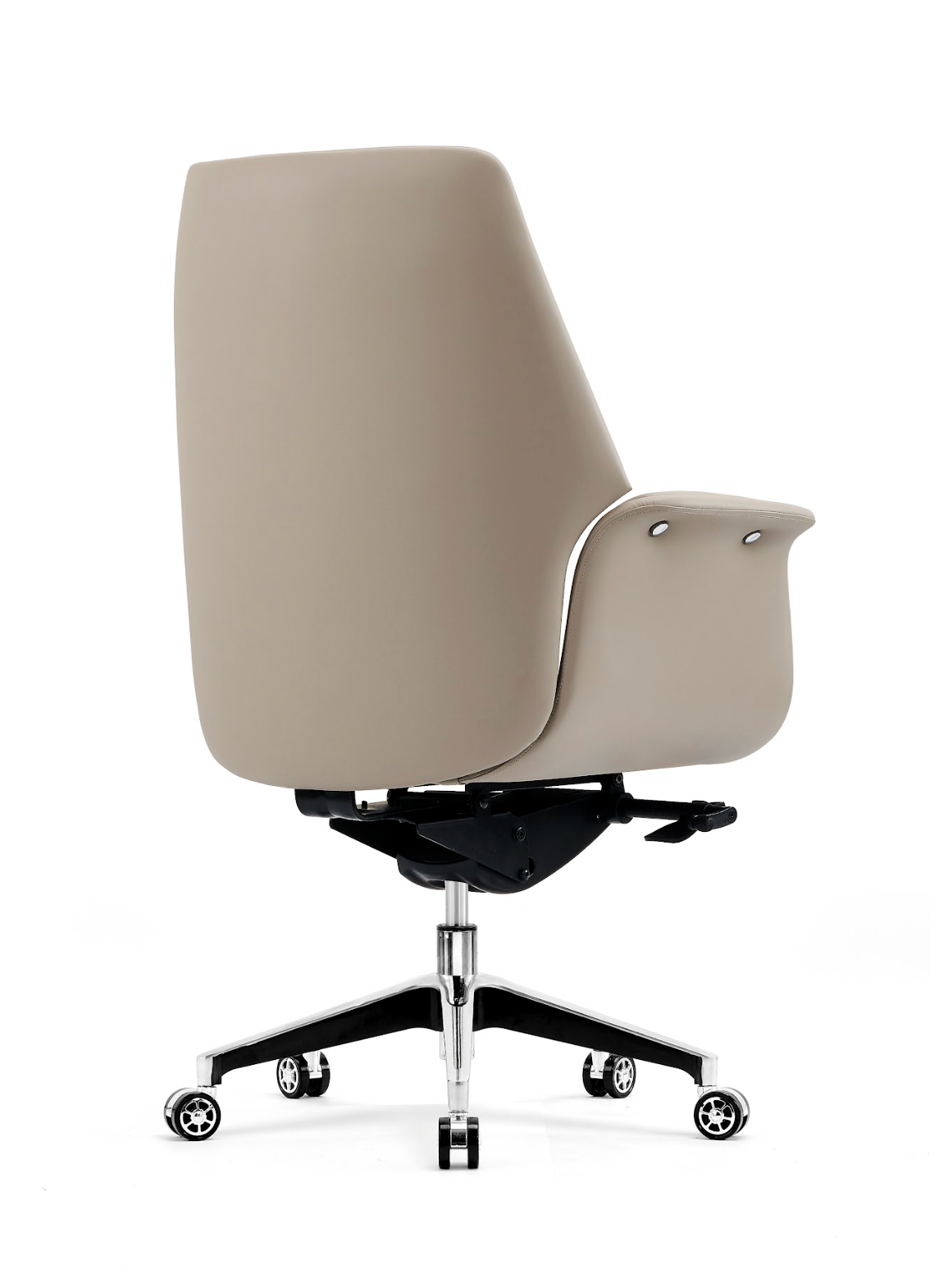 Classic Beige Leather Swivel Chair G-02B