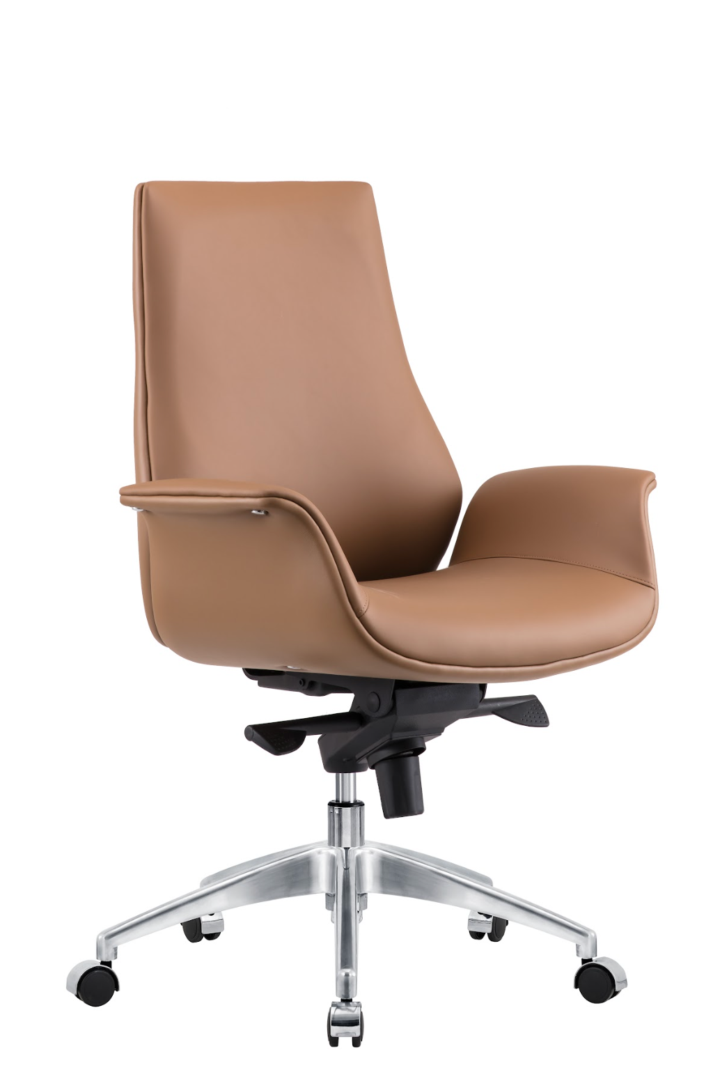 Classic Tan Leather Swivel Chair G-01B