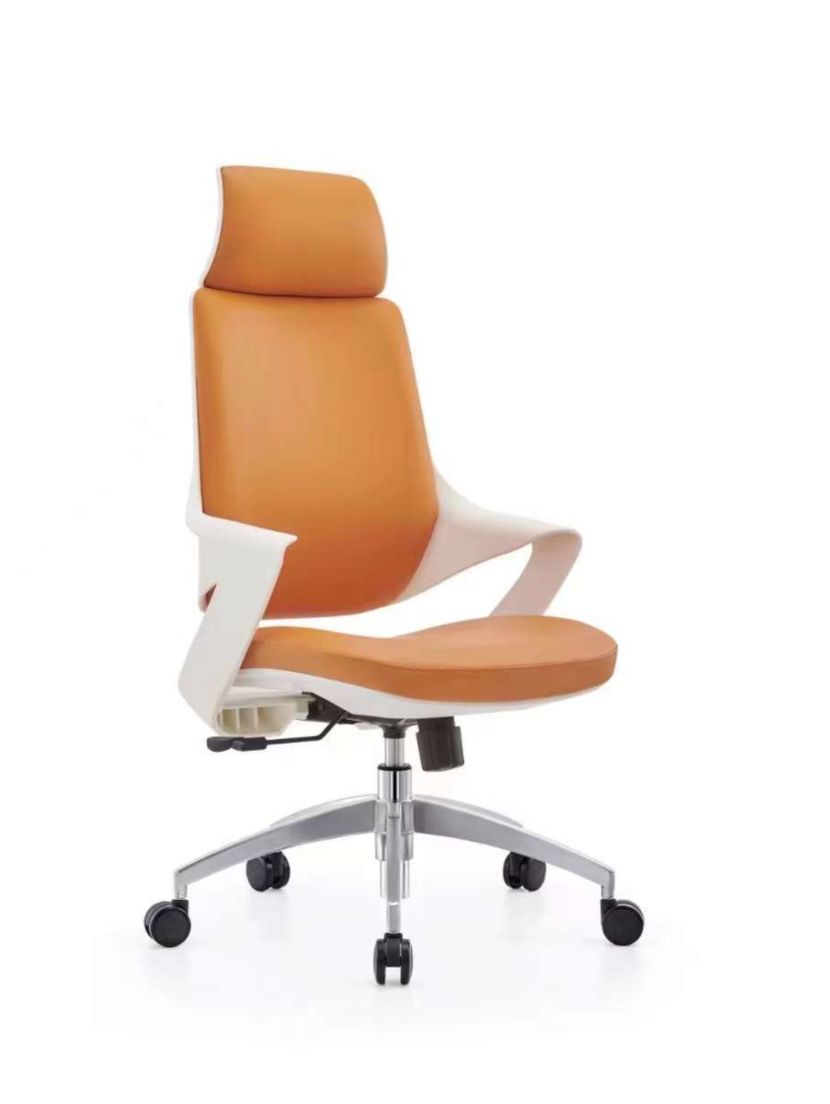 Sleek Leather Swivel Chair G-304A