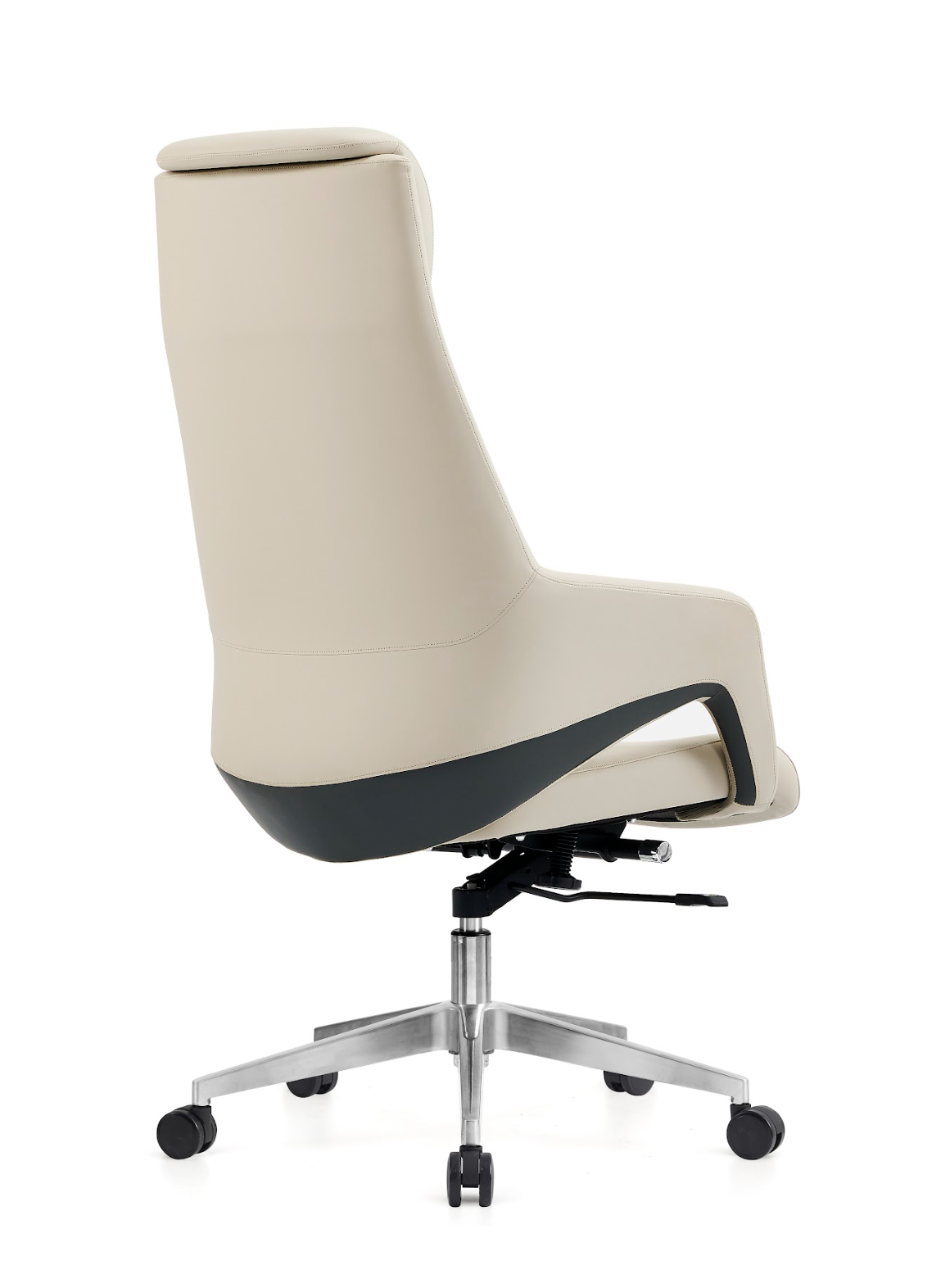 Cream Leather Desk Chair G-30A