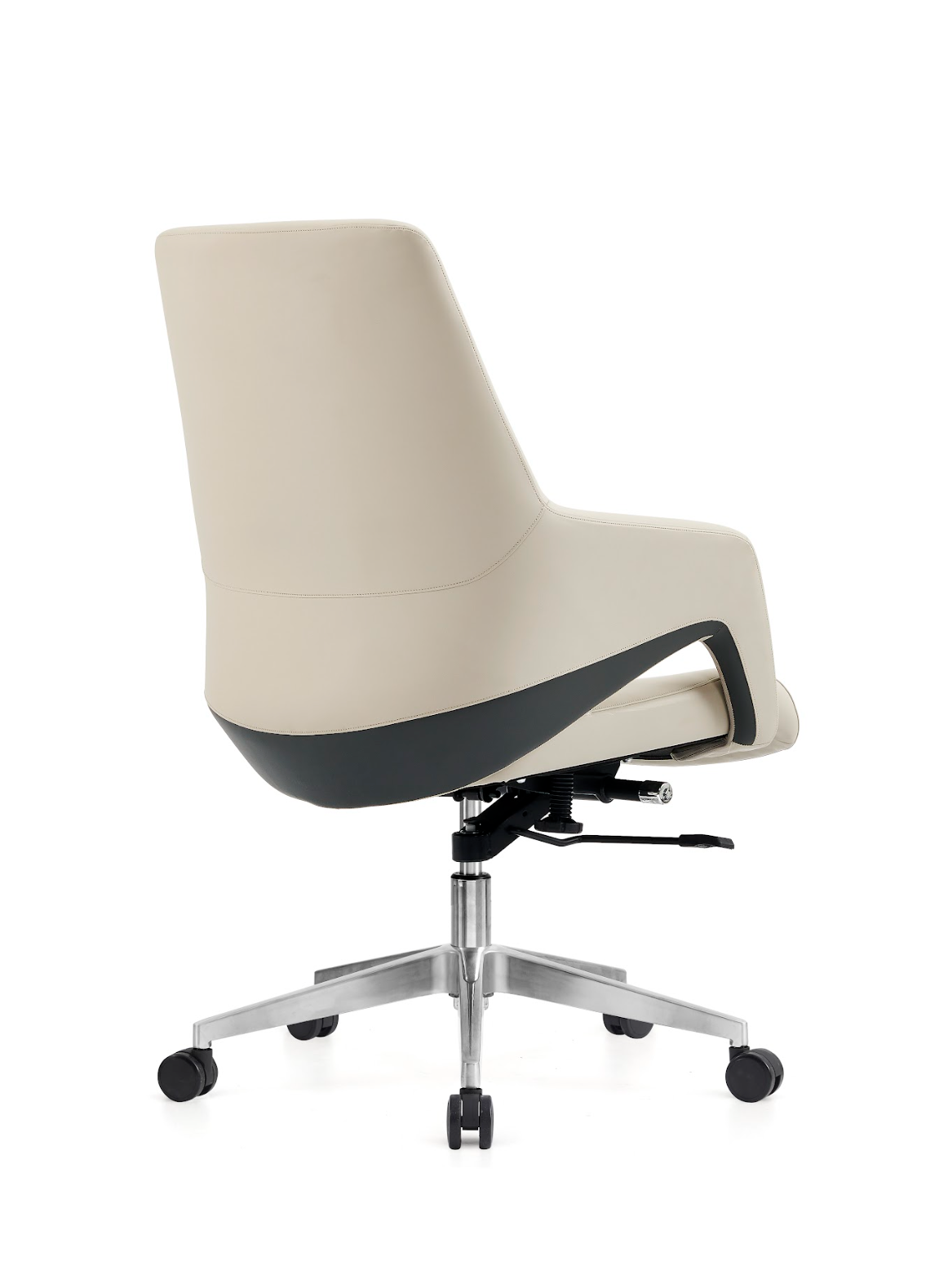 Cream Modern Leather Desk Chair G-30B