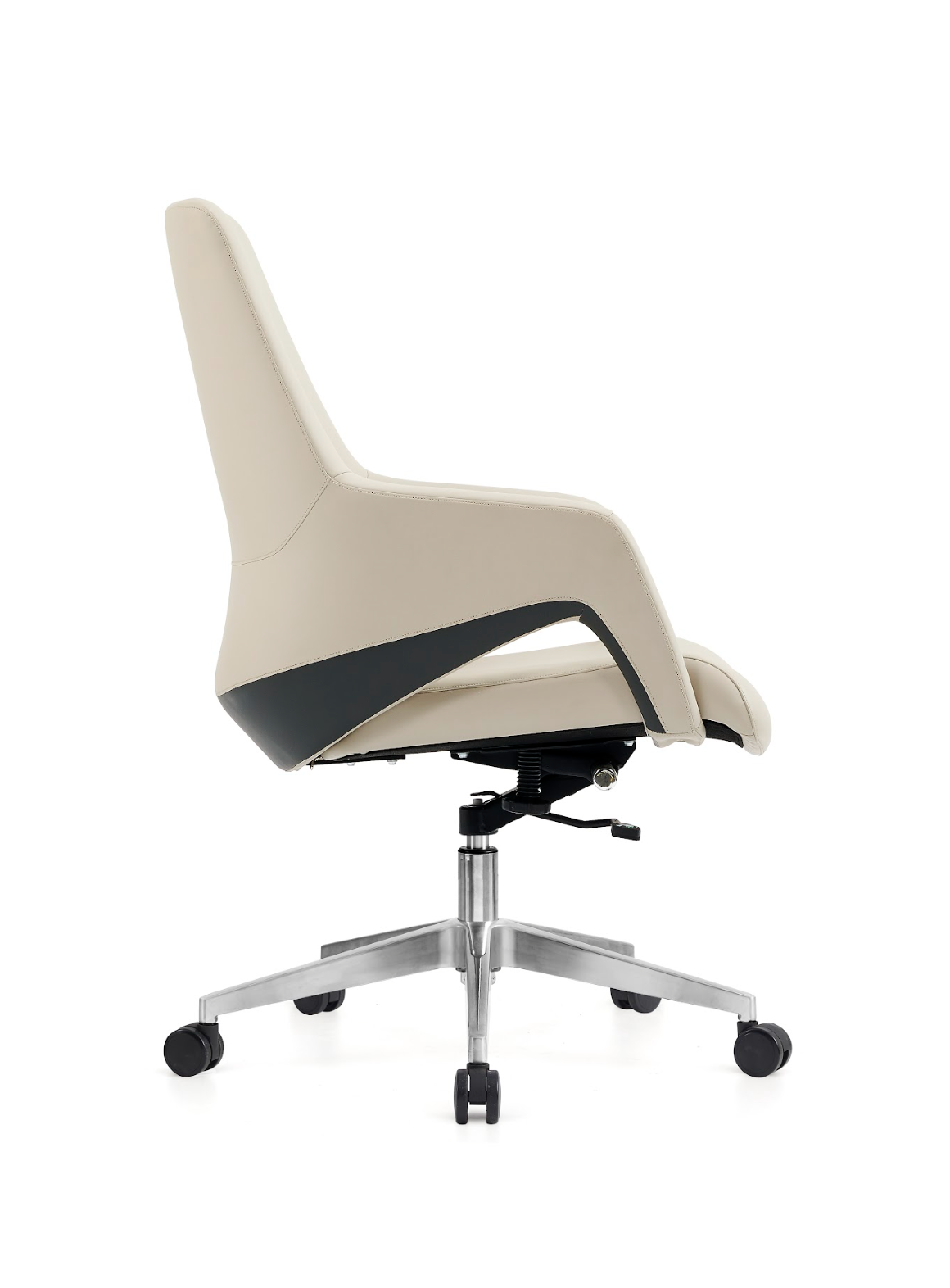 Cream Modern Leather Desk Chair G-30B
