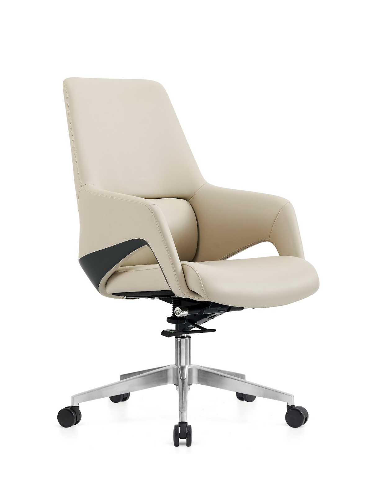 Cream Modern Leather Desk Chair G-30B