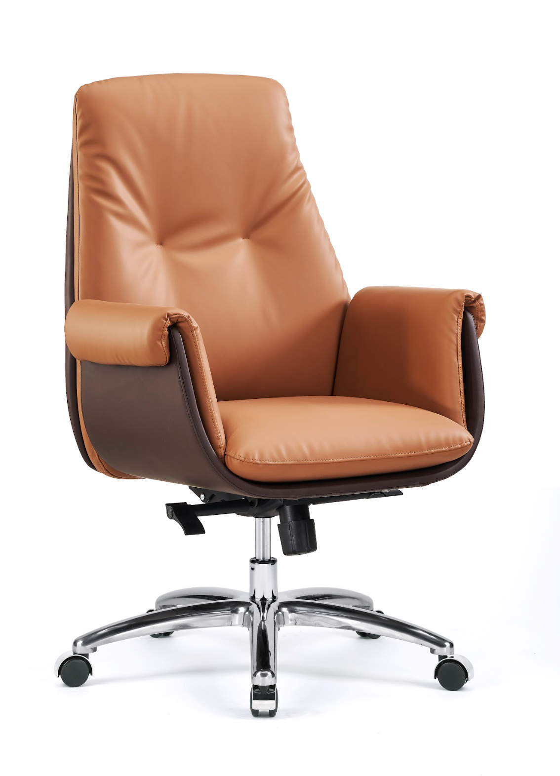 Tan Leather Swivel Chair G-14B