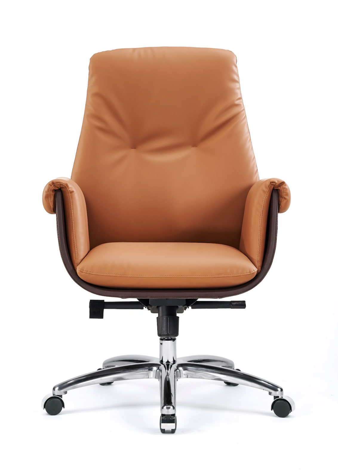Tan Leather Swivel Chair G-14B