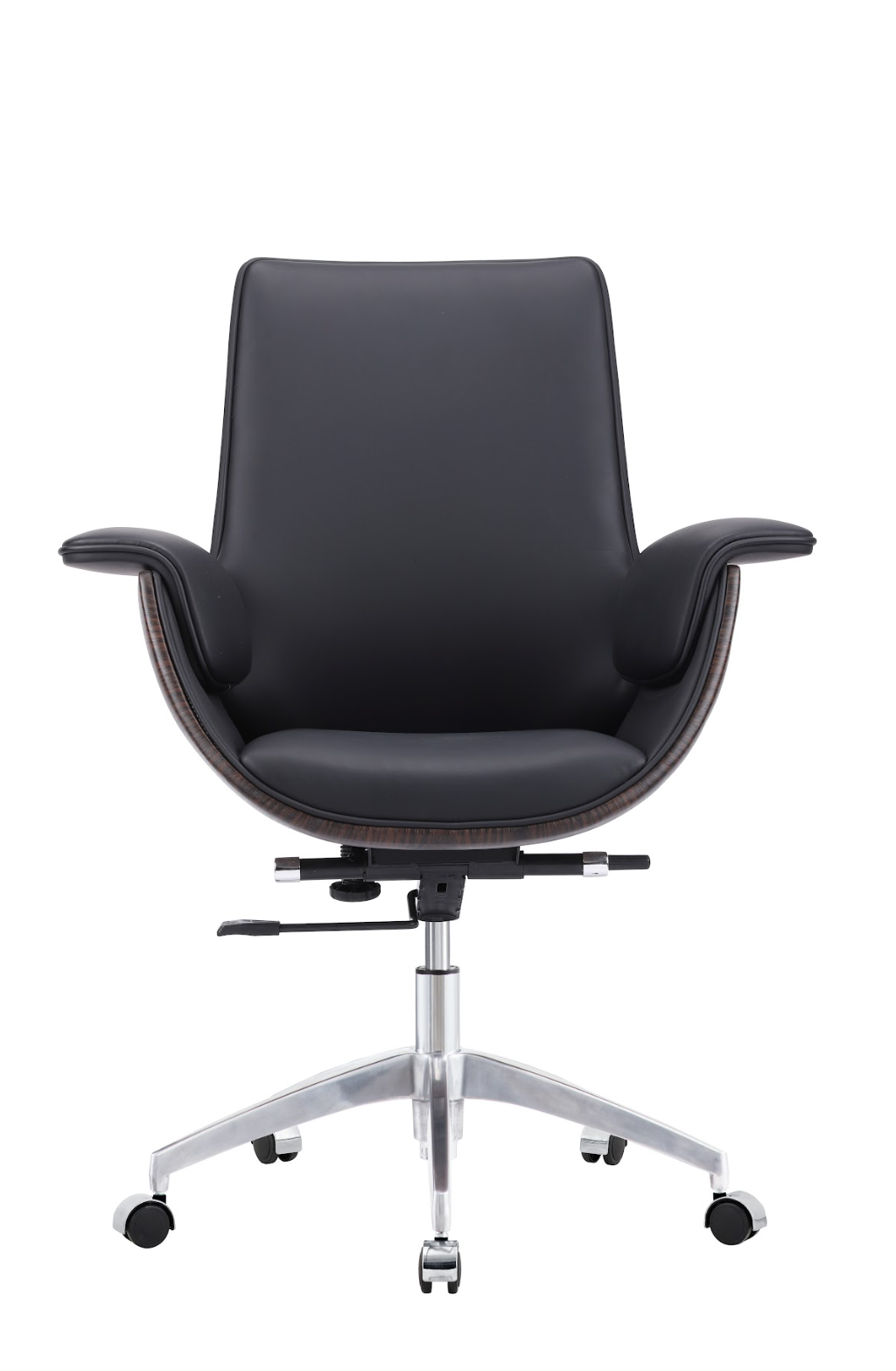 Modern Black Leather Swivel Chair G-06B