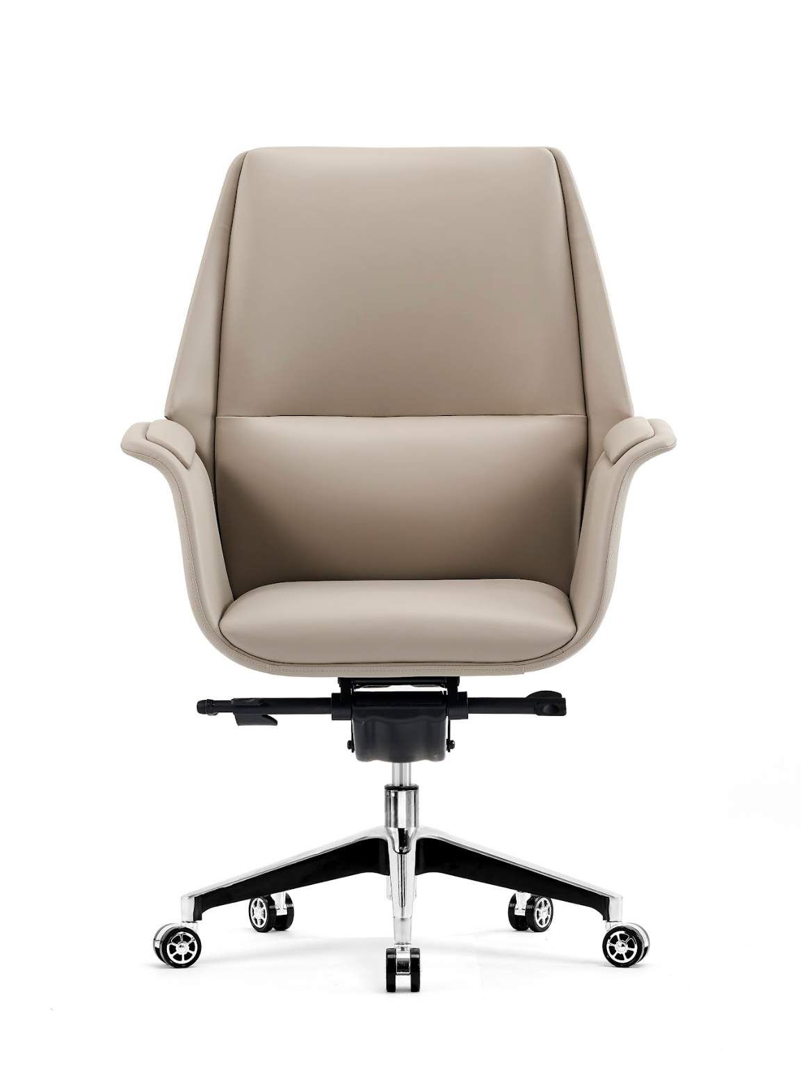 Classic Beige Leather Swivel Chair G-02B